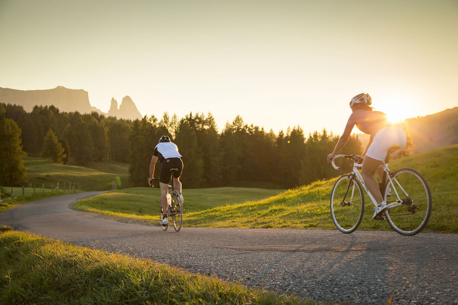 With the racing bike over the Alpe di Siusi - holiday at the Bike Hotel Sonne